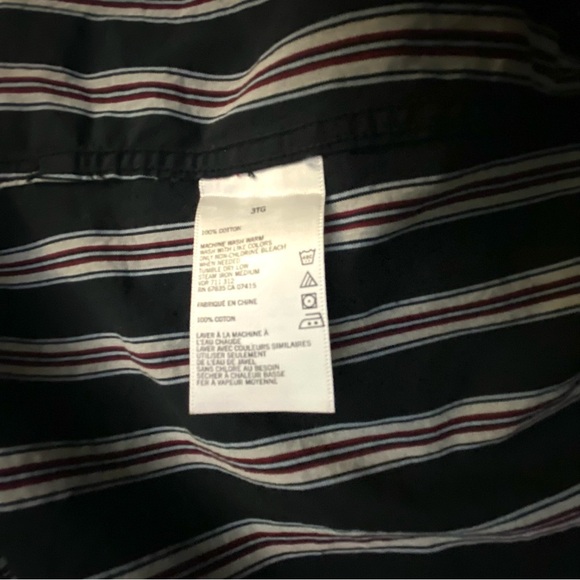 NAUTICA Men's Classic Long Sleeve Shirt Button Down Size 3X Black Striped - Picture 4 of 9